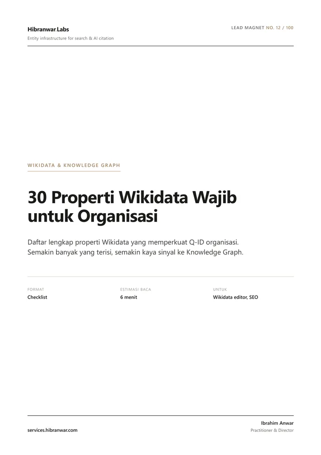 30 Properti Wikidata Wajib untuk Organisasi