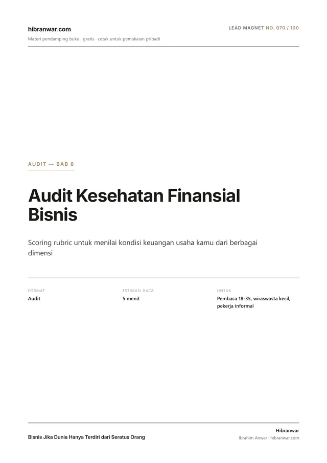 Audit Kesehatan Finansial Bisnis