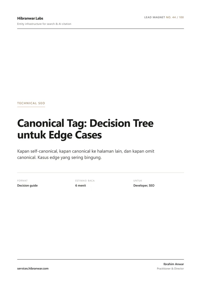 Canonical Tag: Decision Tree untuk Edge Cases