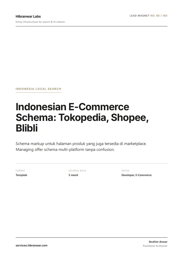 Indonesian E-Commerce Schema: Tokopedia, Shopee, Blibli
