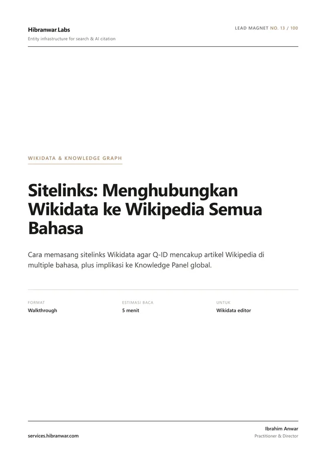 Sitelinks: Menghubungkan Wikidata ke Wikipedia Semua Bahasa