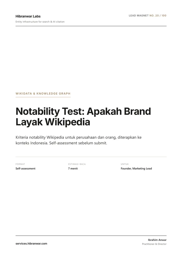 Notability Test: Apakah Brand Layak Wikipedia