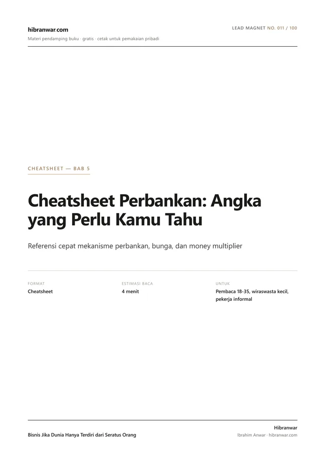 Cheatsheet Perbankan: Angka yang Perlu Kamu Tahu