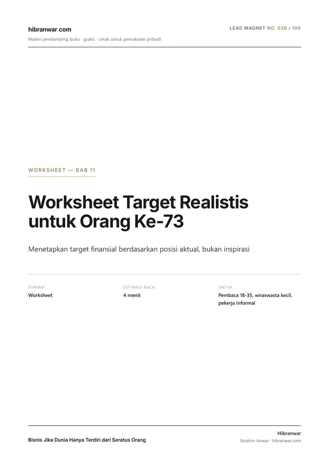 Worksheet Target Realistis untuk Orang Ke-73