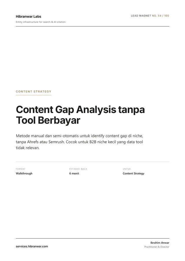 Content Gap Analysis tanpa Tool Berbayar