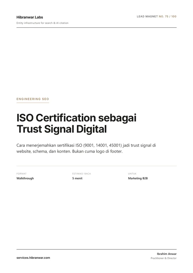 ISO Certification sebagai Trust Signal Digital