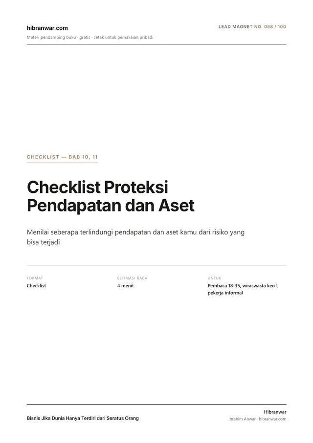 Checklist Proteksi Pendapatan dan Aset