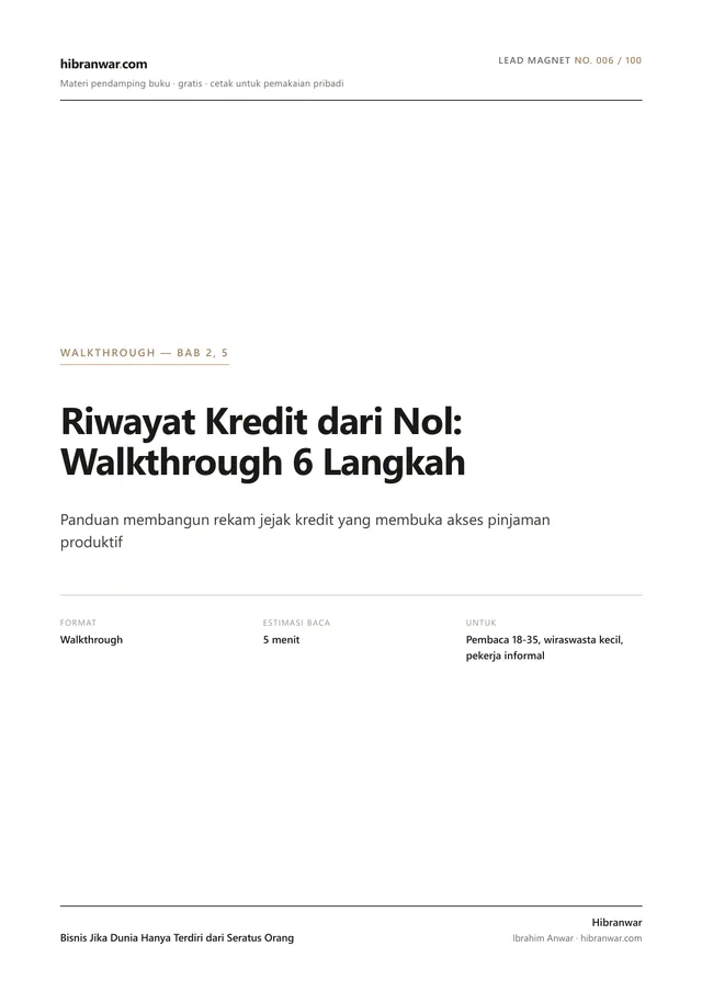 Riwayat Kredit dari Nol: Walkthrough 6 Langkah