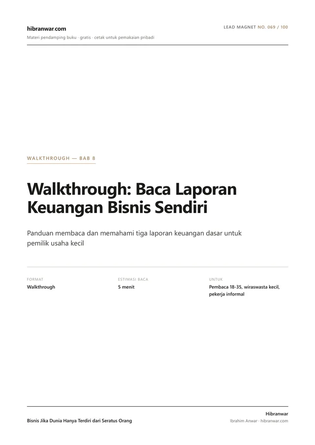 Walkthrough: Baca Laporan Keuangan Bisnis Sendiri