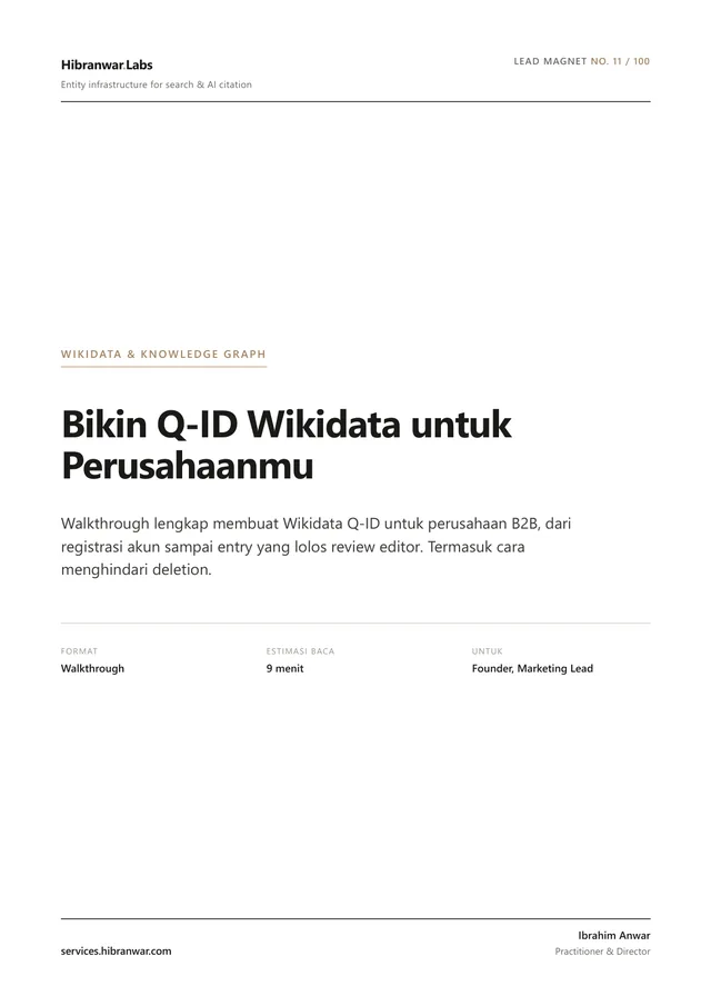 Bikin Q-ID Wikidata untuk Perusahaanmu