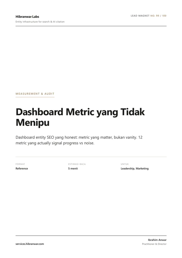 Dashboard Metric yang Tidak Menipu