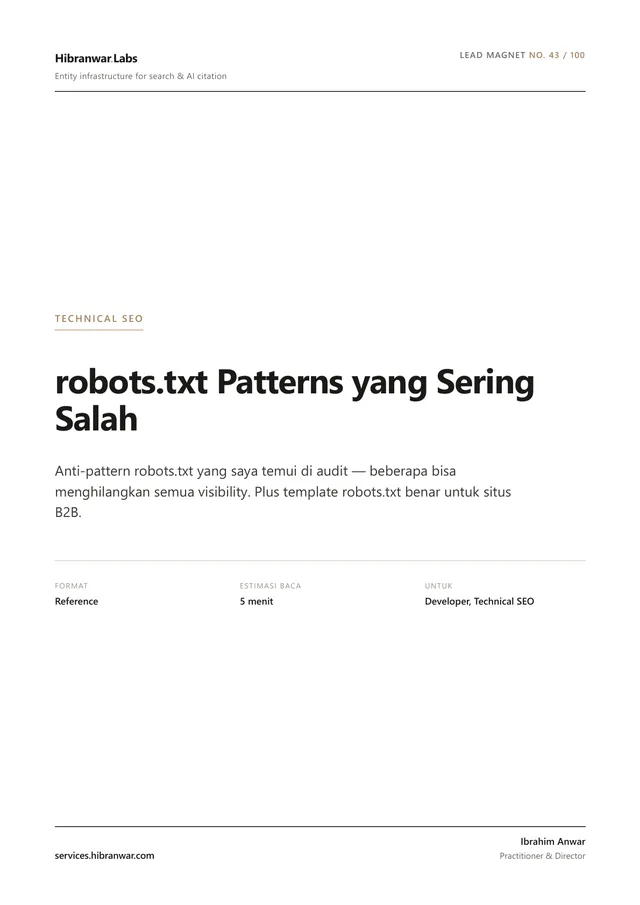robots.txt Patterns yang Sering Salah