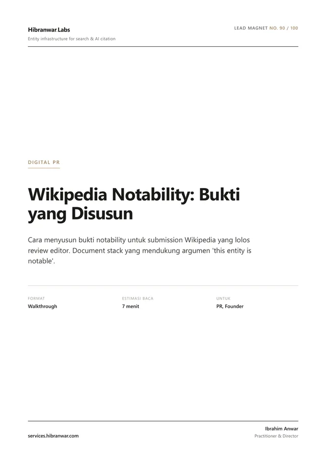 Wikipedia Notability: Bukti yang Disusun
