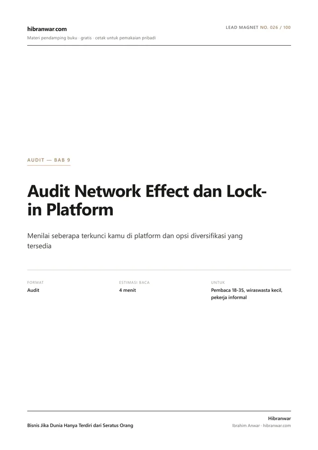 Audit Network Effect dan Lock-in Platform