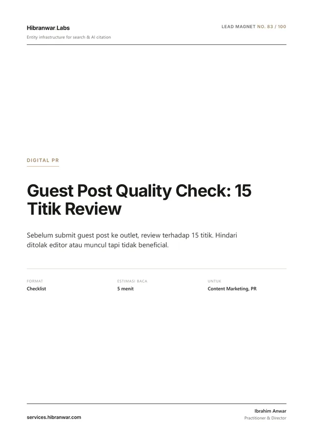 Guest Post Quality Check: 15 Titik Review