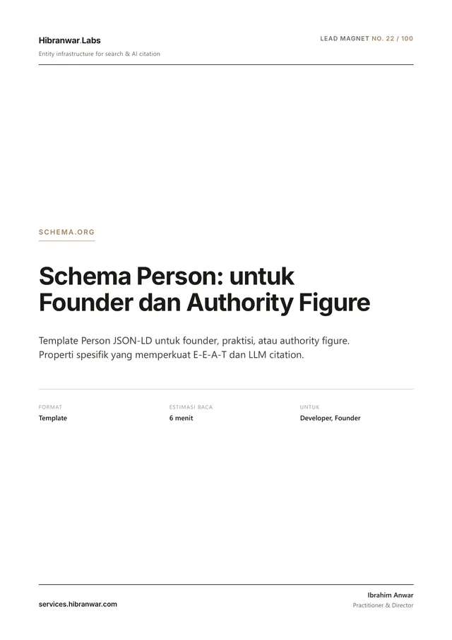 Schema Person: untuk Founder dan Authority Figure