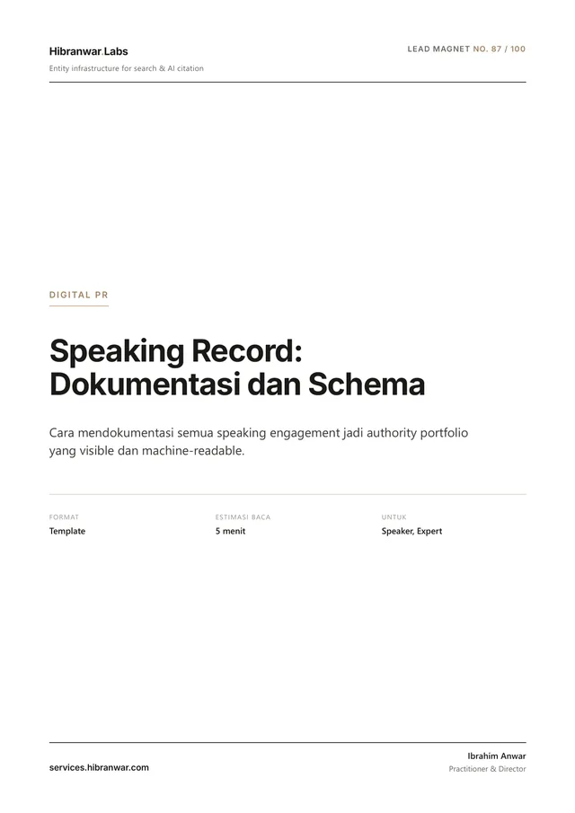 Speaking Record: Dokumentasi dan Schema