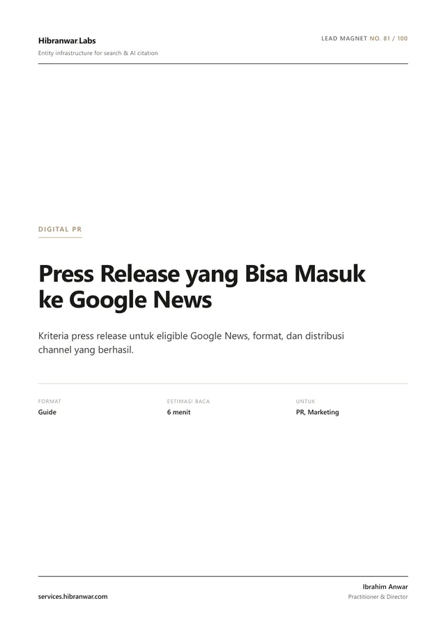 Press Release yang Bisa Masuk ke Google News