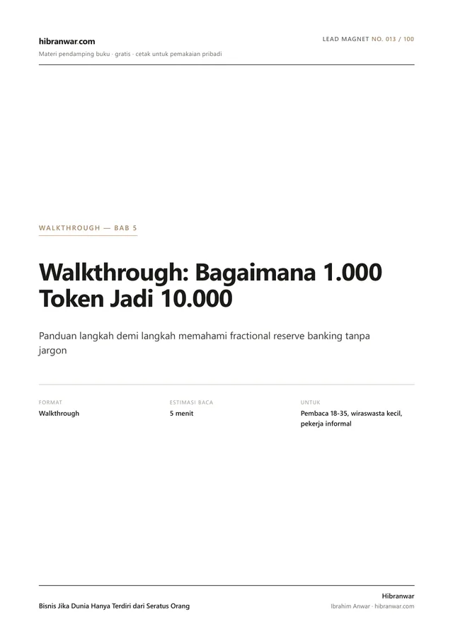 Walkthrough: Bagaimana 1.000 Token Jadi 10.000
