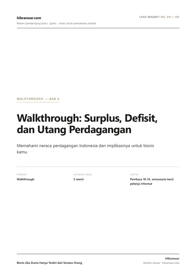 Walkthrough: Surplus, Defisit, dan Utang Perdagangan