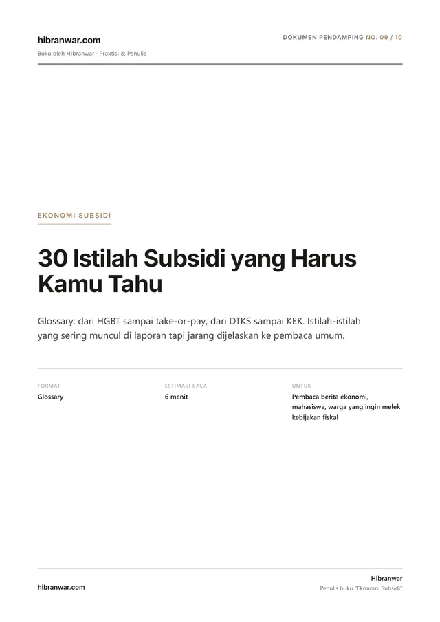 Glossary: 30 Istilah Ekonomi Subsidi Indonesia