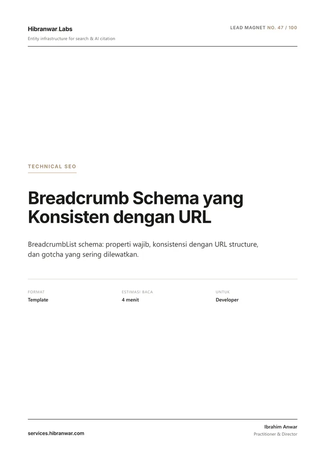 Breadcrumb Schema yang Konsisten dengan URL