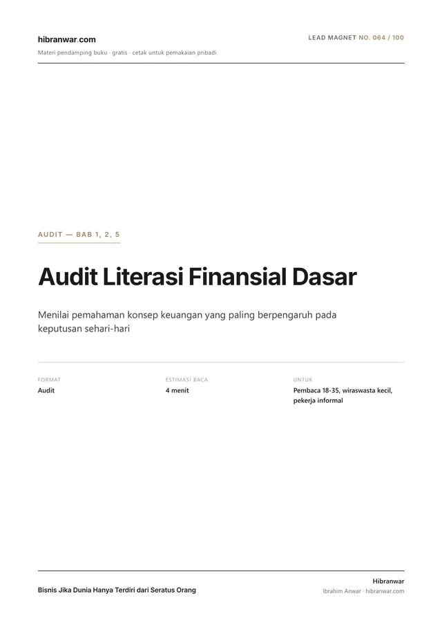 Audit Literasi Finansial Dasar