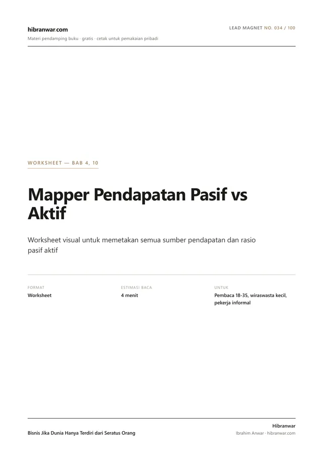 Mapper Pendapatan Pasif vs Aktif