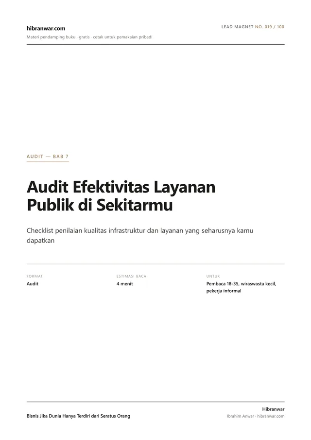 Audit Efektivitas Layanan Publik di Sekitarmu