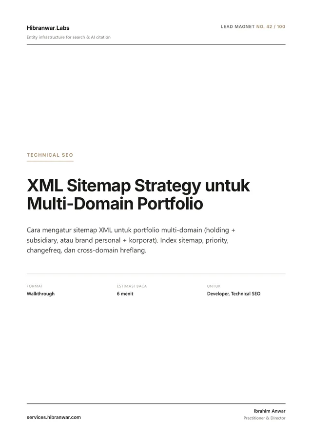 XML Sitemap Strategy untuk Multi-Domain Portfolio