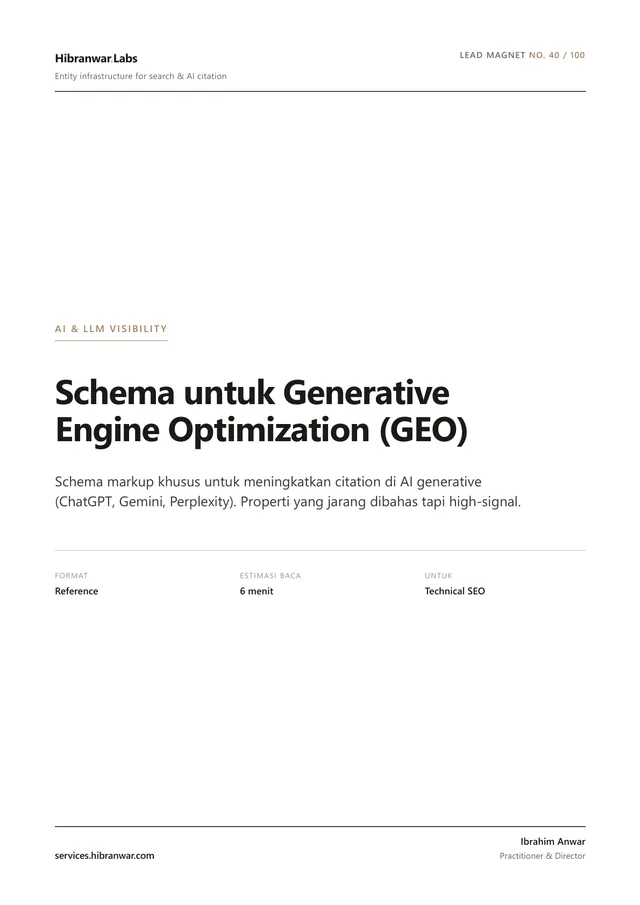 Schema untuk Generative Engine Optimization (GEO)