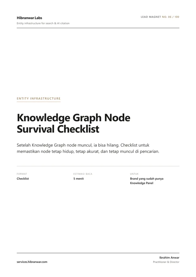 Knowledge Graph Node Survival Checklist