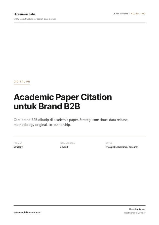 Academic Paper Citation untuk Brand B2B