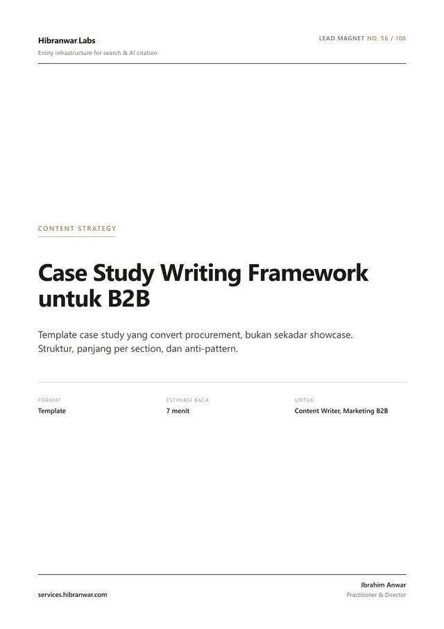 Case Study Writing Framework untuk B2B