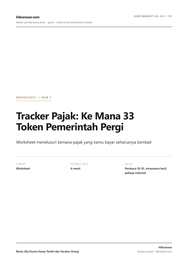 Tracker Pajak: Ke Mana 33 Token Pemerintah Pergi