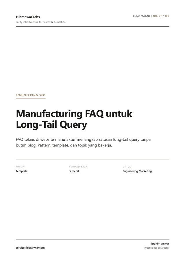 Manufacturing FAQ untuk Long-Tail Query