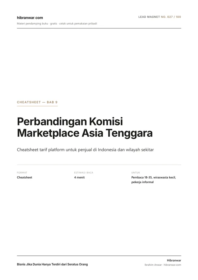 Perbandingan Komisi Marketplace Asia Tenggara
