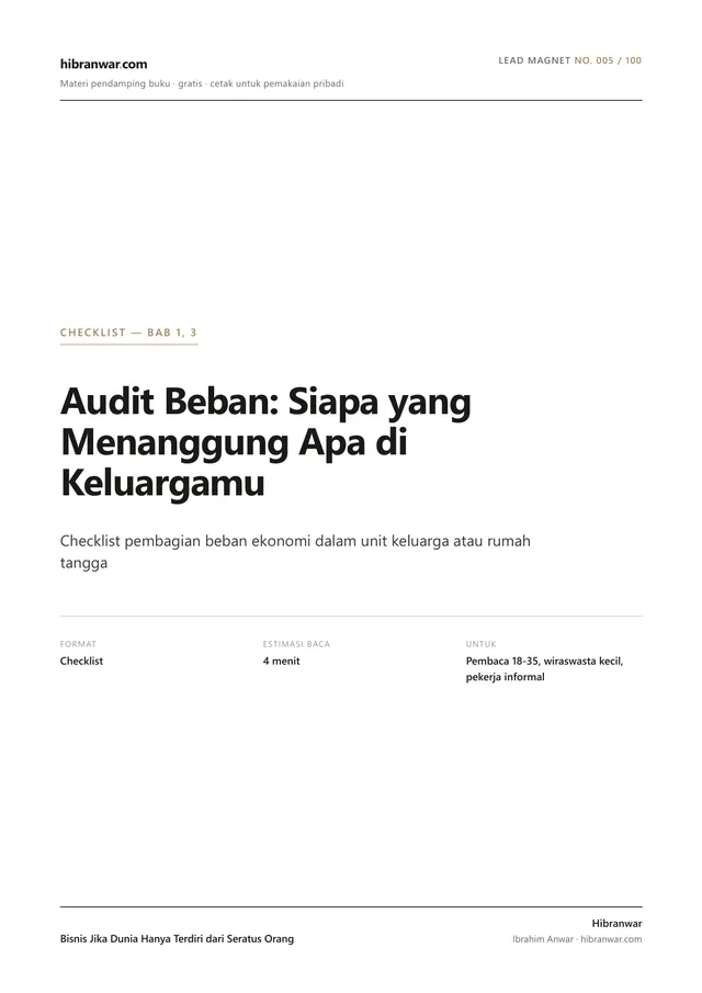 Audit Beban: Siapa yang Menanggung Apa di Keluargamu