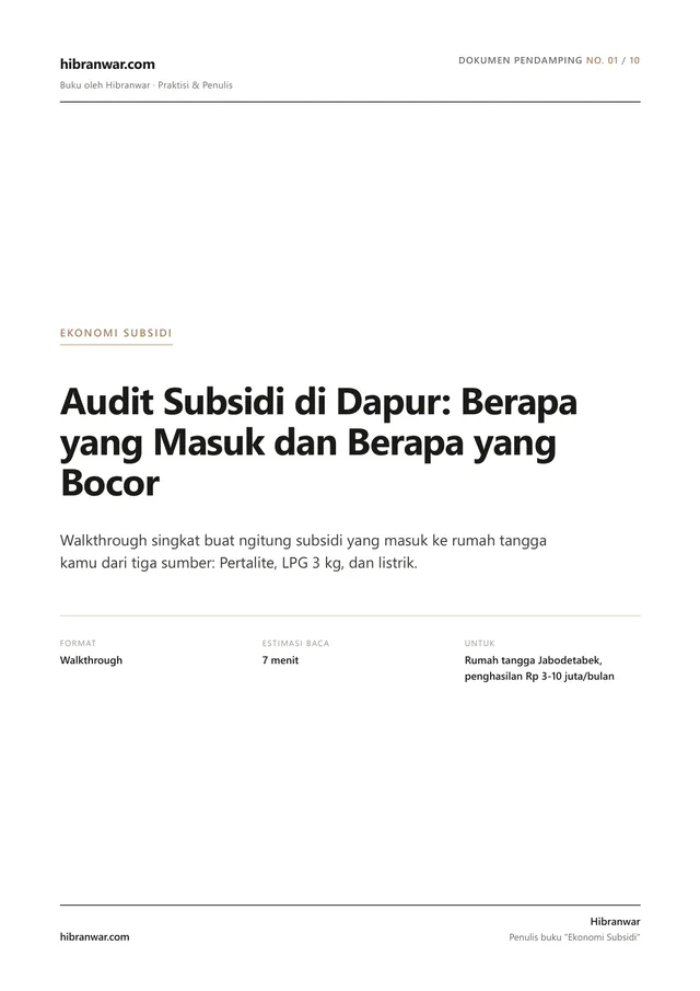 Audit Subsidi di Dapur: 7 Item Kamu Bayar Dua Kali