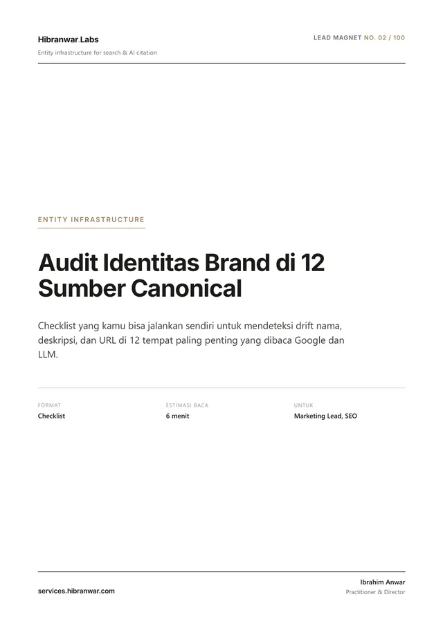 Audit Identitas Brand di 12 Sumber Canonical