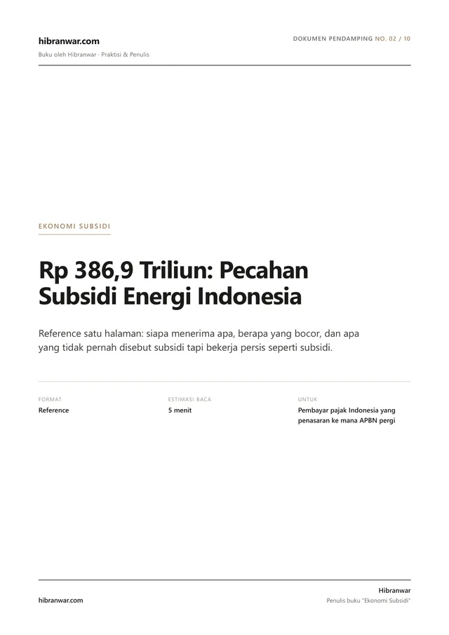 Pecahan Rp 386 Triliun: Ke Mana Subsidi Energi Indonesia Pergi