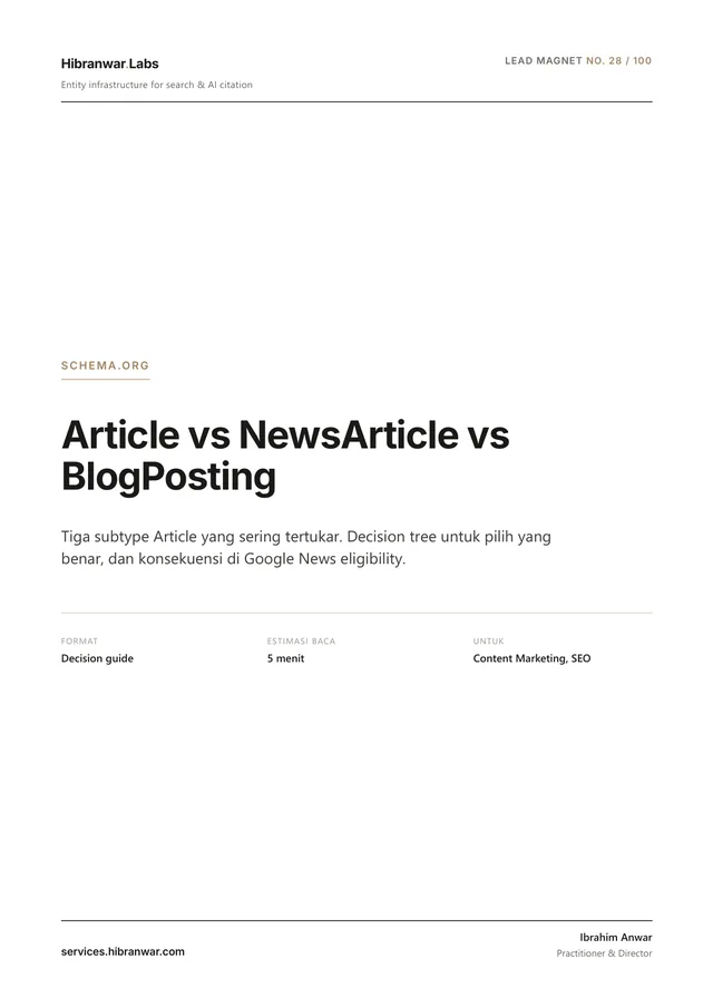 Article vs NewsArticle vs BlogPosting