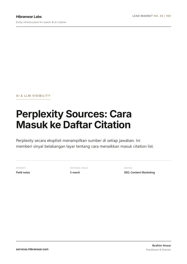 Perplexity Sources: Cara Masuk ke Daftar Citation