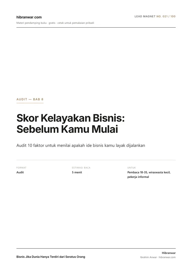 Skor Kelayakan Bisnis: Sebelum Kamu Mulai