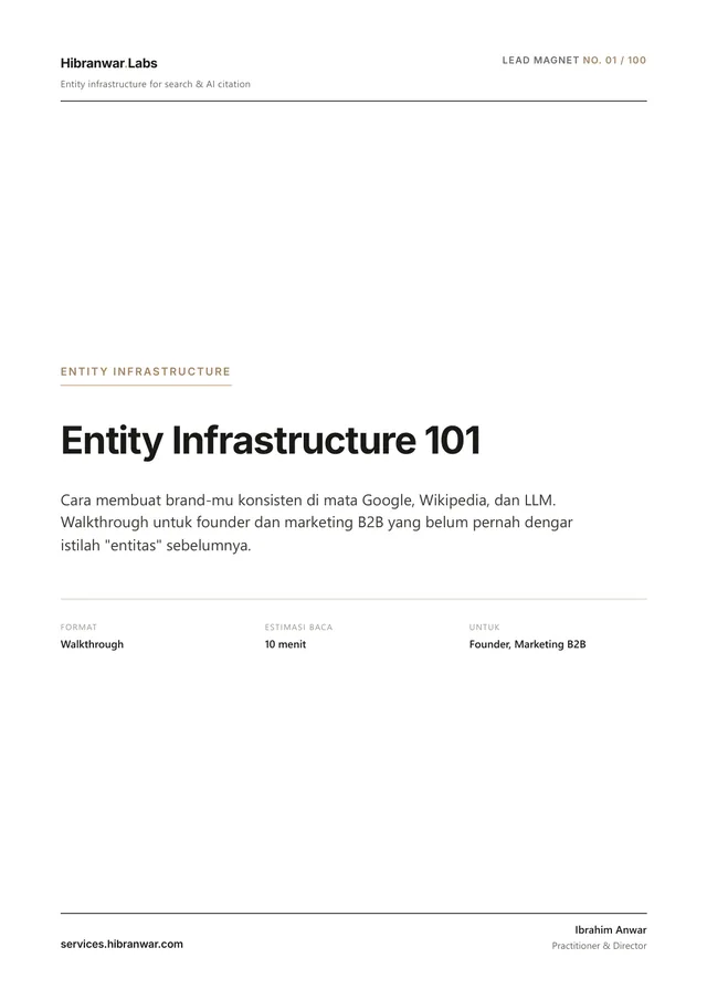 Entity Infrastructure 101