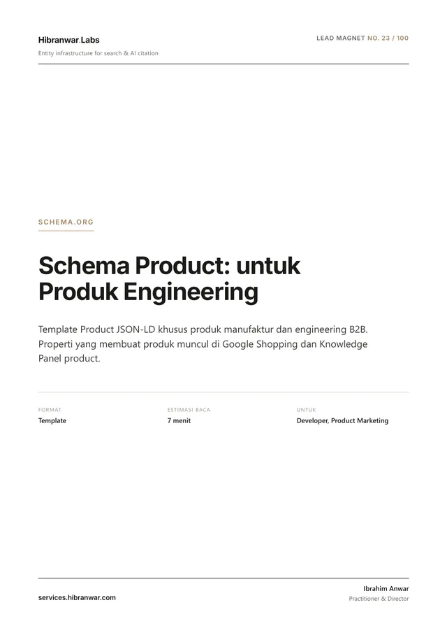 Schema Product: untuk Produk Engineering