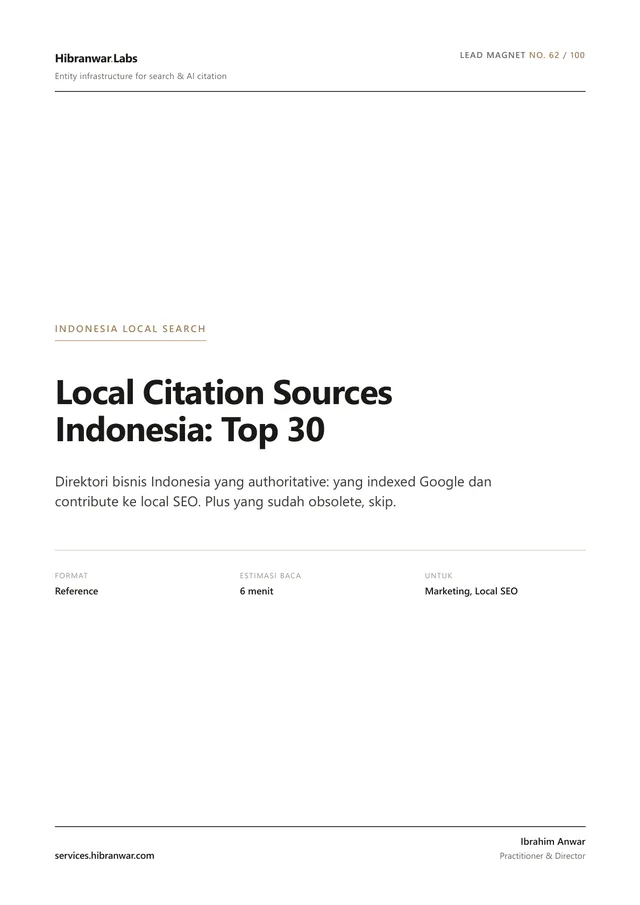 Local Citation Sources Indonesia: Top 30