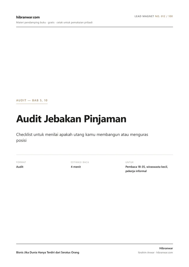 Audit Jebakan Pinjaman