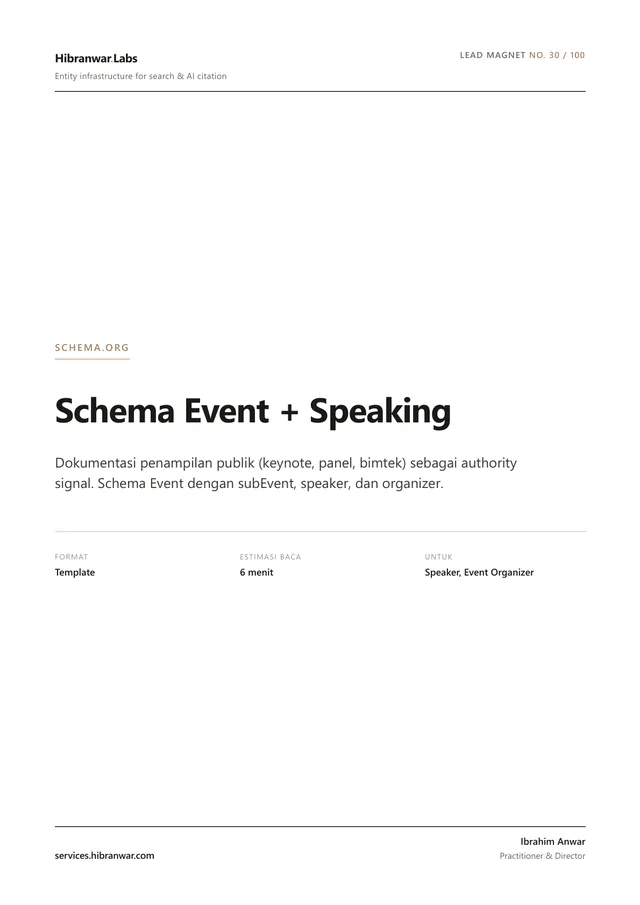 Schema Event + Speaking