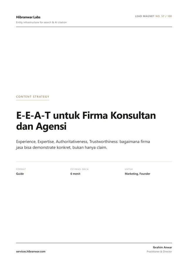 E-E-A-T untuk Firma Konsultan dan Agensi